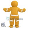 Yellow Christmas Gingerbread Man Mascot Costume