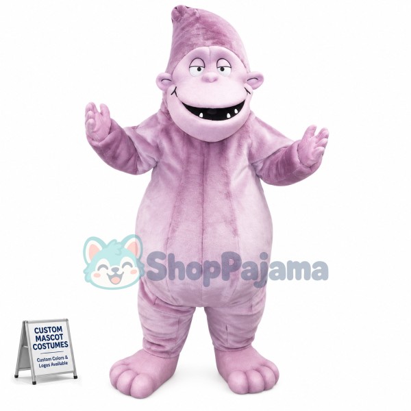 Pointed Head Light Purple Orangutan Mascot Costume
