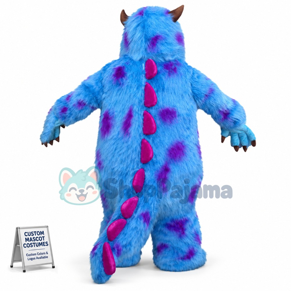 Blue Furry Monster Sullivan Mascot Cartoon Costume