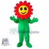 Funny Red Smiling Sunflower Mascot Costume