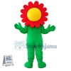 Funny Red Smiling Sunflower Mascot Costume