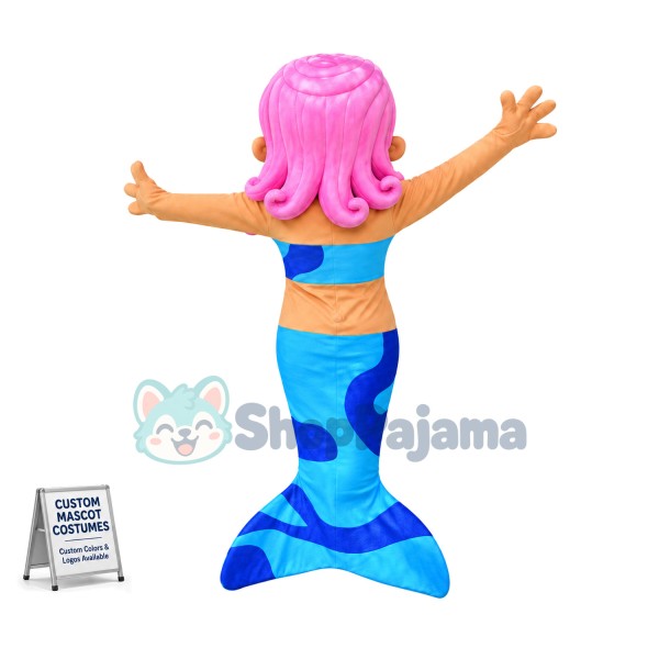 Dreamy Pink Haired Mermaid Princess Mascot Costume