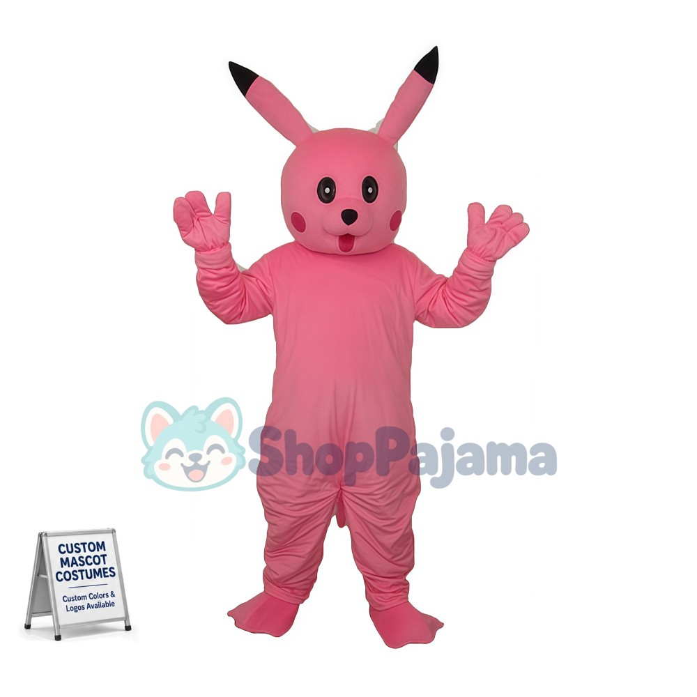 Likable Pink Pikachu Mascot Cartoon Costume