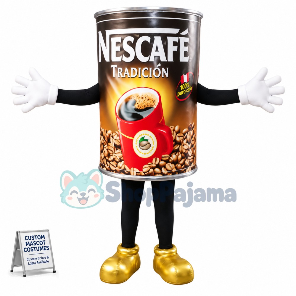 Brewing Type Coffee Can Mascot Costume for Adult
