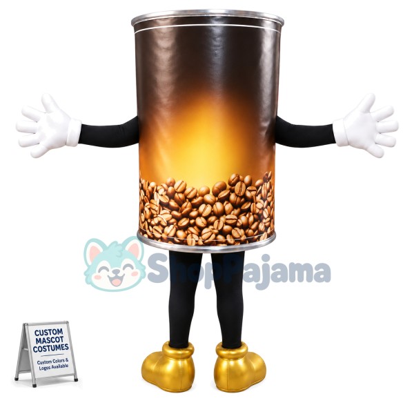 Brewing Type Coffee Can Mascot Costume for Adult