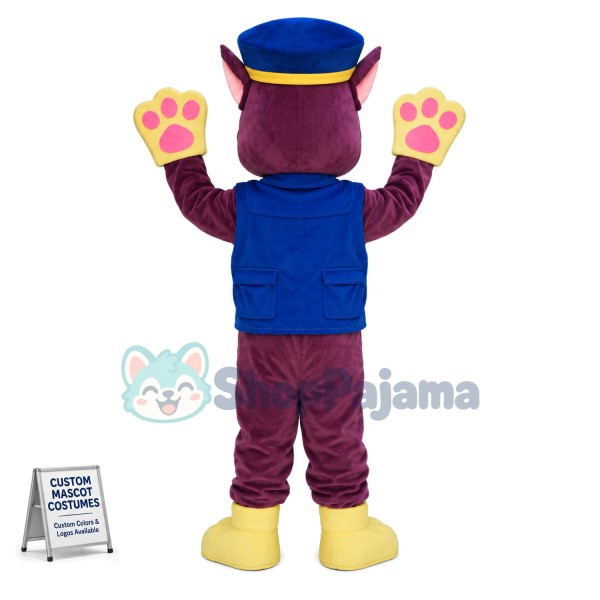 Cartoon Blue Paw Patrol Chase Mascot Costume