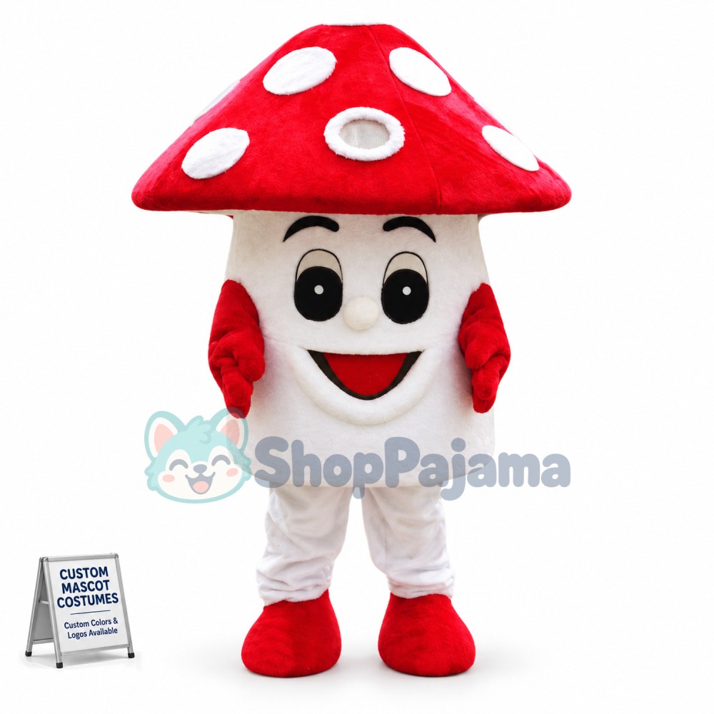 Bright Red Small Mushroom Mascot Costume