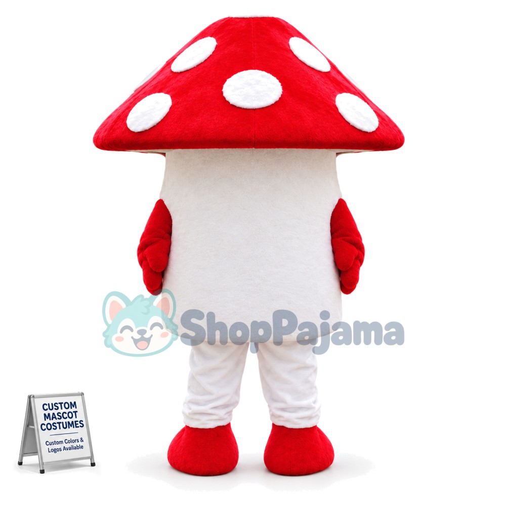 Bright Red Small Mushroom Mascot Costume