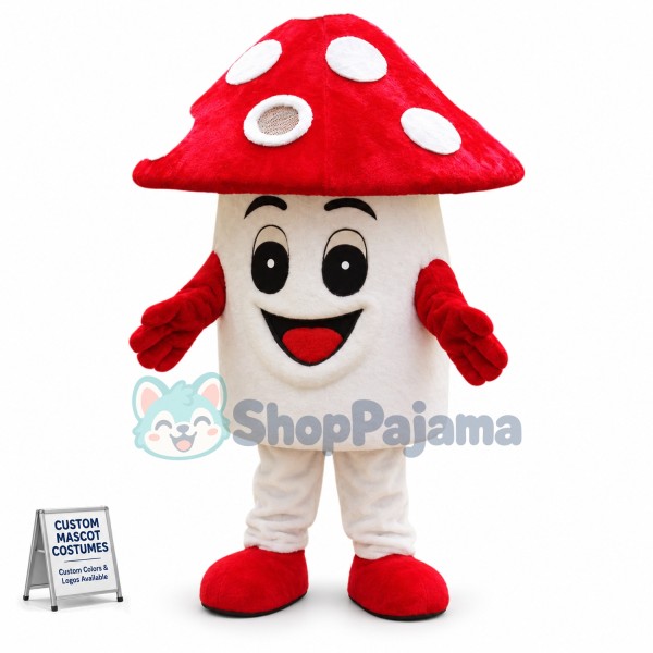 Bright Red Small Mushroom Mascot Costume