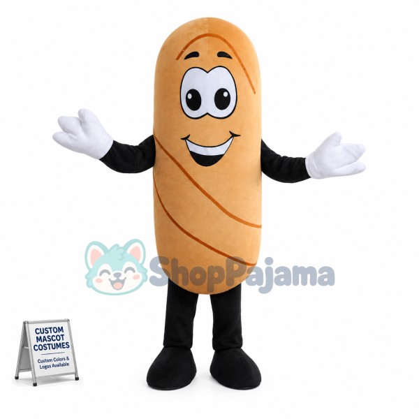 Stripped Sliced Ham Sausage Mascot Costume