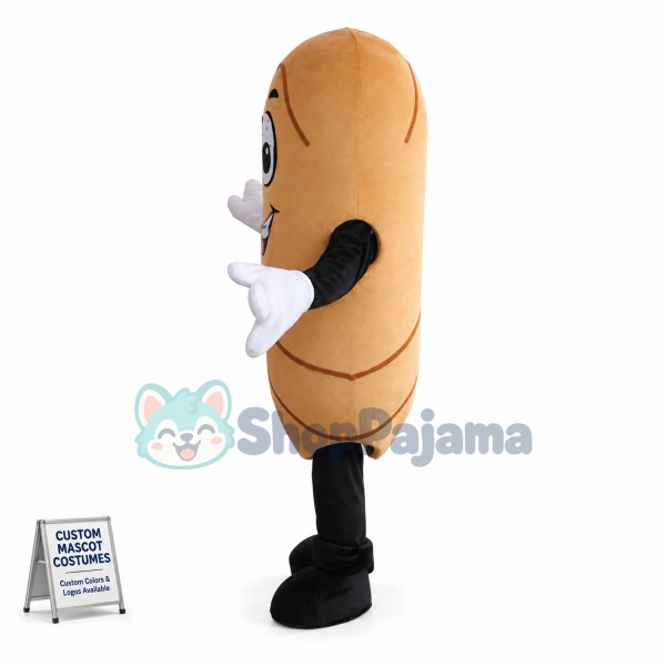 Stripped Sliced Ham Sausage Mascot Costume