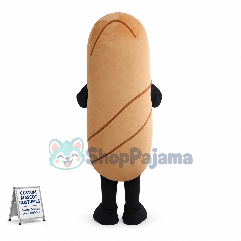 Stripped Sliced Ham Sausage Mascot Costume