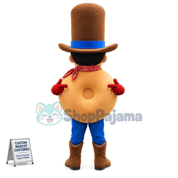 Bread Man With Top Hat Mascot Costume