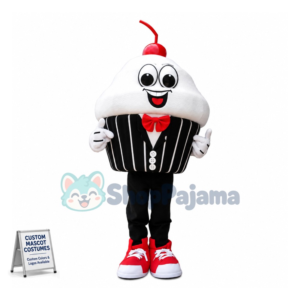 Sweet Creamy Cherry Cake Mascot Costume