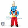 Aladdin Djinn Wearing Pagoda Hat Mascot Costume