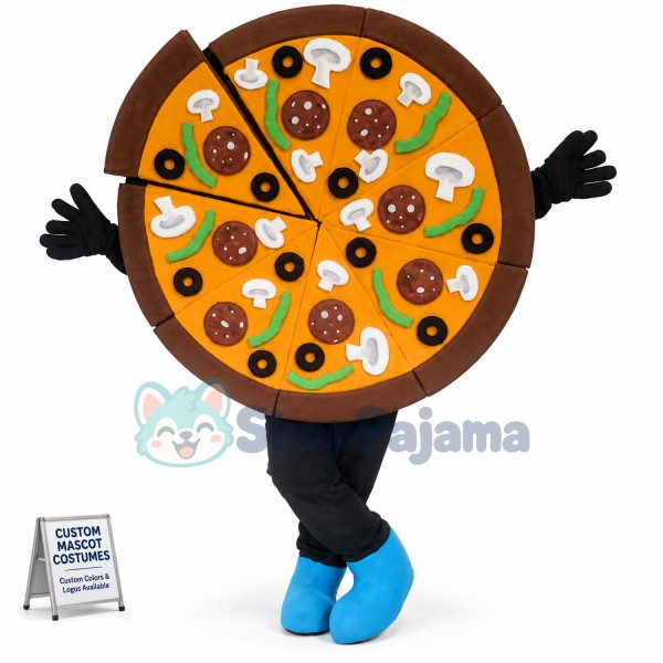 Whole Piece of Mushroom Pizza Mascot Costume
