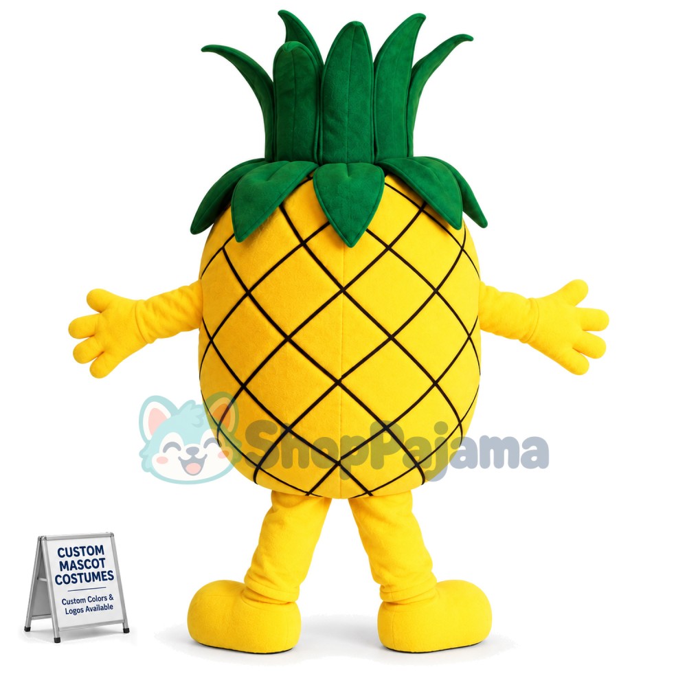 Panicked Pineapple Cartoon Mascot Costume