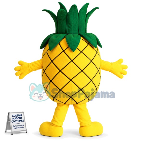 Panicked Pineapple Cartoon Mascot Costume