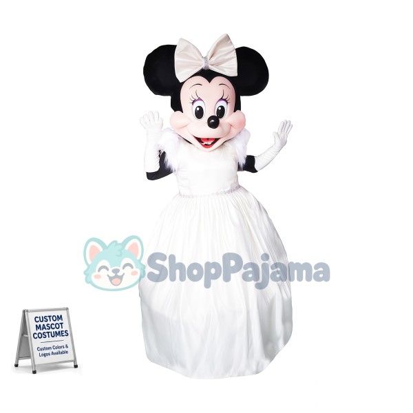 Elegant Beautiful Bride Minnie Mascot Costume