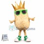 Crown Potato Wearing Sunglasses Mascot Costume