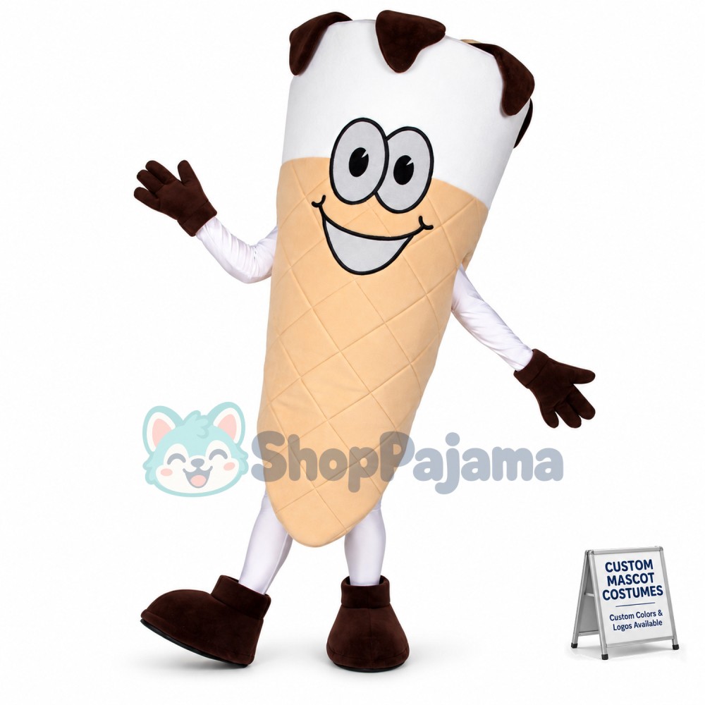 Chocolate Vanilla Cone Mascot Costume