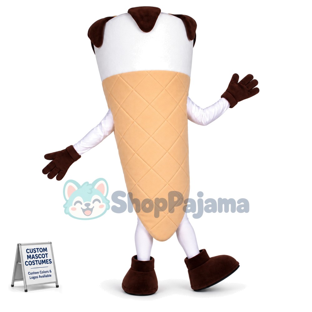 Chocolate Vanilla Cone Mascot Costume