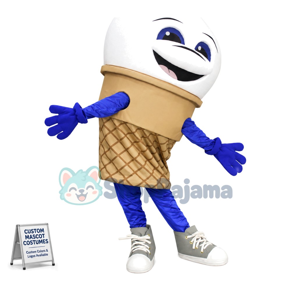 Cold Vanilla Ice Cream Mascot Costume