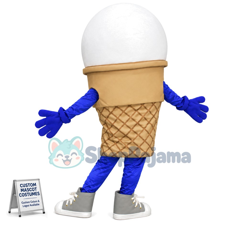 Cold Vanilla Ice Cream Mascot Costume