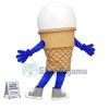 Cold Vanilla Ice Cream Mascot Costume