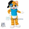 Thunder Cat Wearing Baseball Cap Mascot Costume