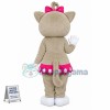 Beautiful Love Cat With Pink Bow Mascot Costume