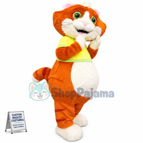 Big Belly Orange Cat Mascot Plush Costume