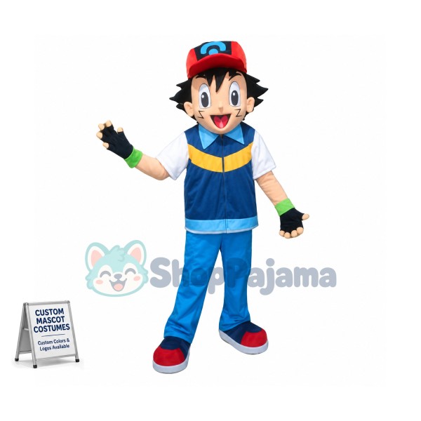 Passionate Boy Ash Ketchum Mascot Costume