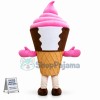 Cartoon Sweet Strawberry Ice Cream Mascot Costume