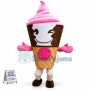 Cartoon Sweet Strawberry Ice Cream Mascot Costume
