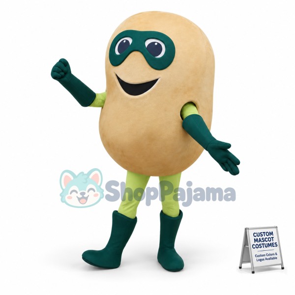 Funny Cartoon Potato With Blindfold Mascot Costume