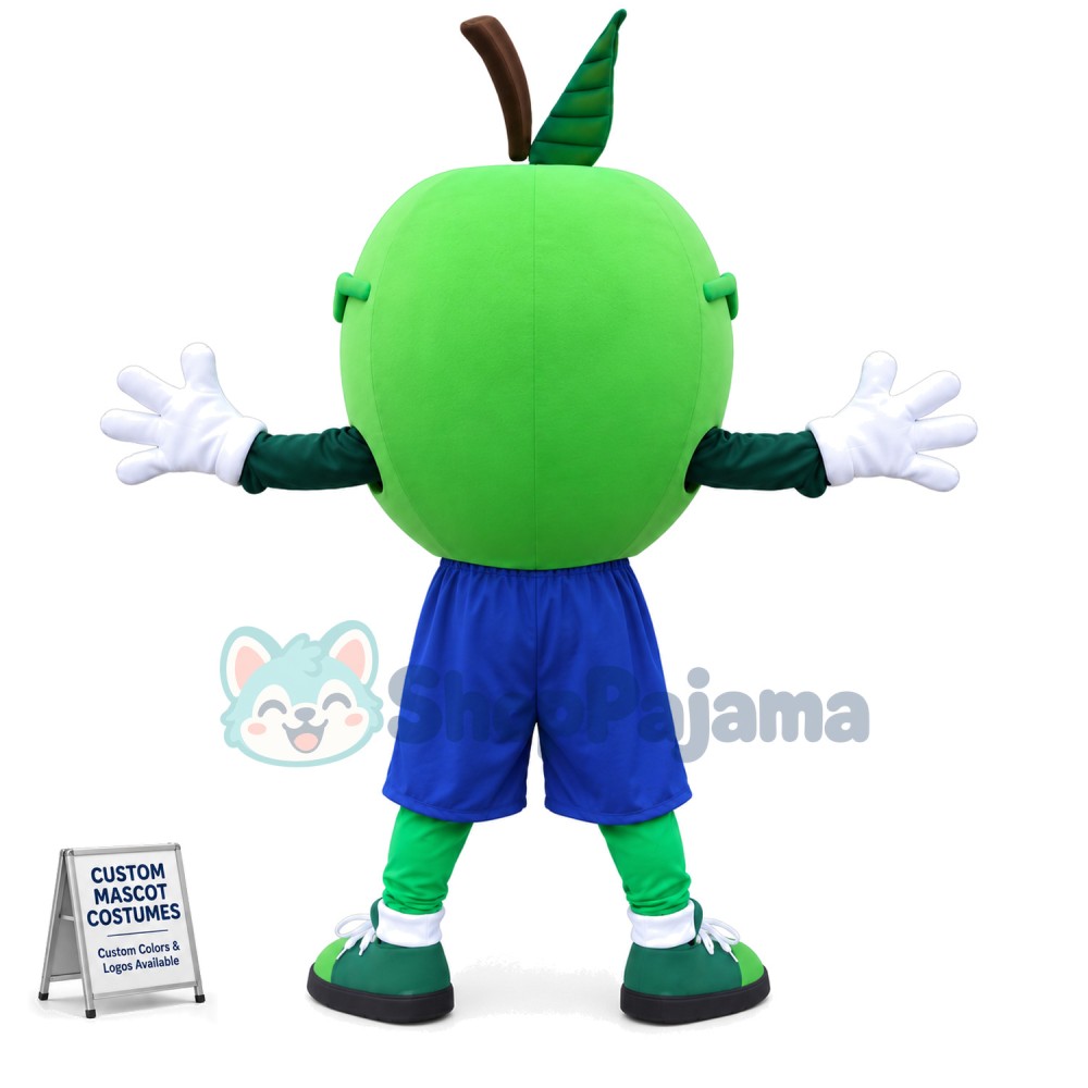 Cool Green Apple With Glasses Mascot Costume