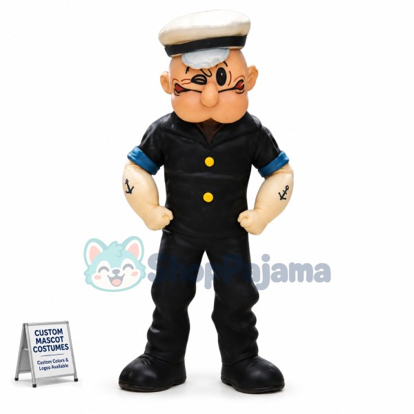 Strong Popeye the Sailor Mascot Cartoon Costume