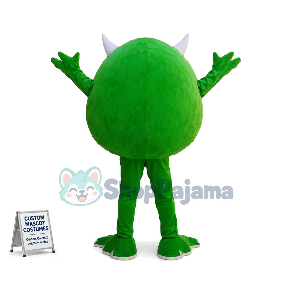 Green Monocular With Small Horns Mascot Costume