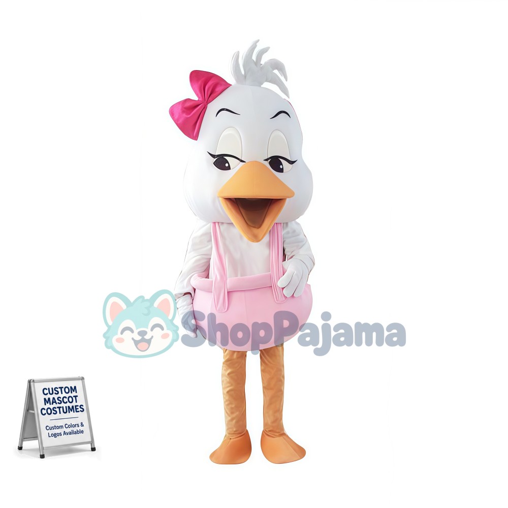Singing White Lark Mascot Costume