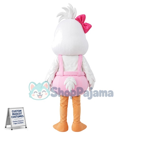Singing White Lark Mascot Costume