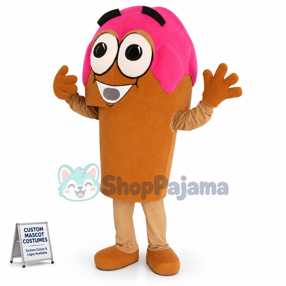 Attractive Strawberry Cone Mascot Costume