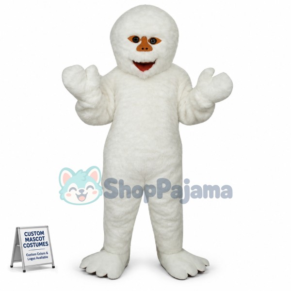 Pure White Plush Orangutan Mascot Costume