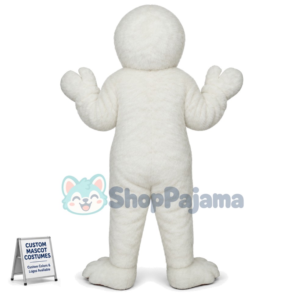 Pure White Plush Orangutan Mascot Costume