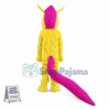 Bright Yellow Horse With Long Tail Mascot Costume