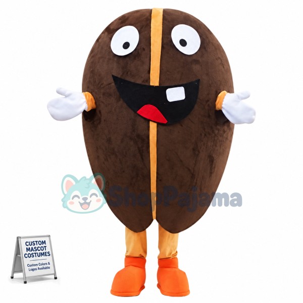Funny Cartoon Coffee Bean Mascot Costume