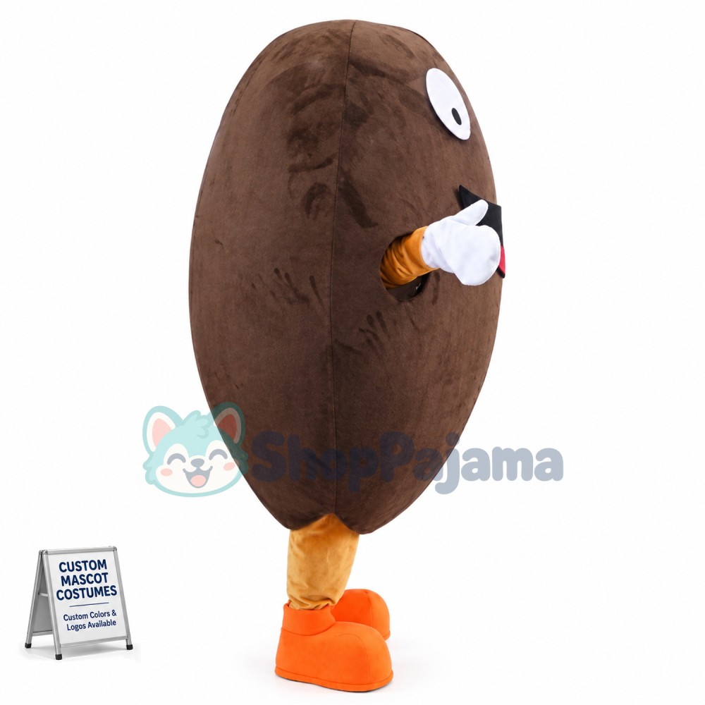 Funny Cartoon Coffee Bean Mascot Costume