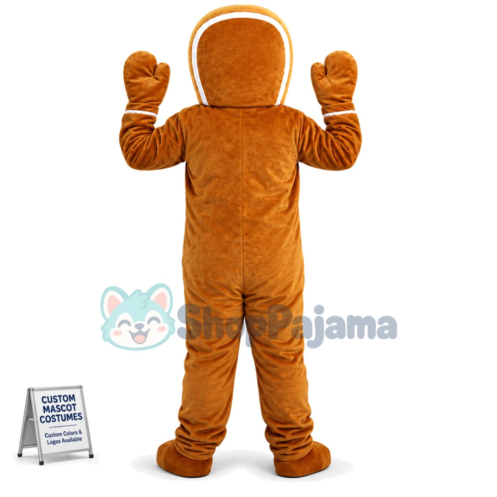 Christmas Caramel Gingerbread Man Mascot Costume