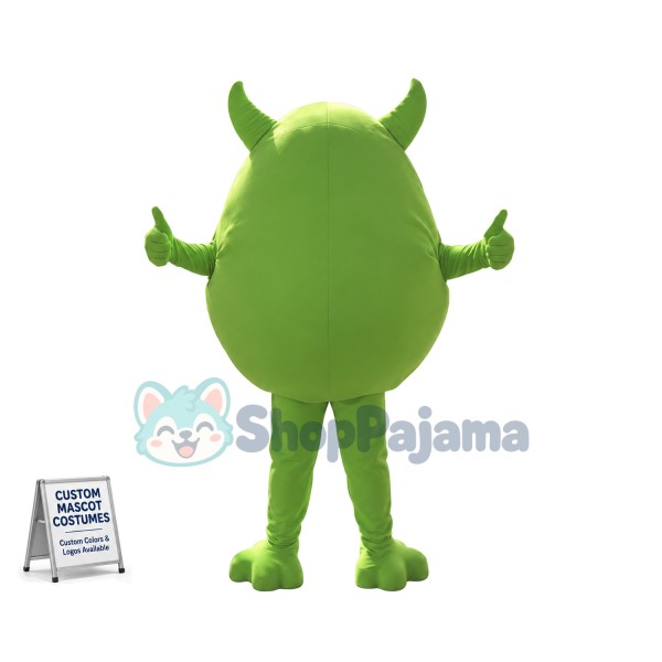 Green Monocular Mascot Cartoon Costume