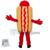 Cartoon Hot Dog With Salad Dressing Mascot Costume
